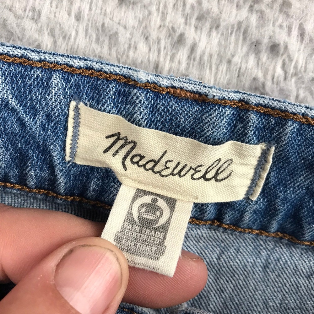 Madewell Curvy Perfect Vintage Wide Leg Jeans Women 27P Blue Patch Pocket Denim - Picture 4 of 14
